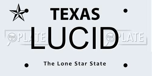 LUCID Texas License Plate