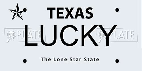LUCKY Texas License Plate