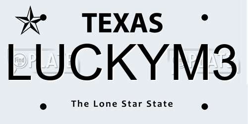 LUCKYM3 Texas License Plate