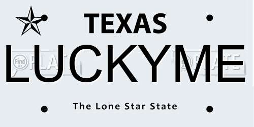 LUCKYME Texas License Plate