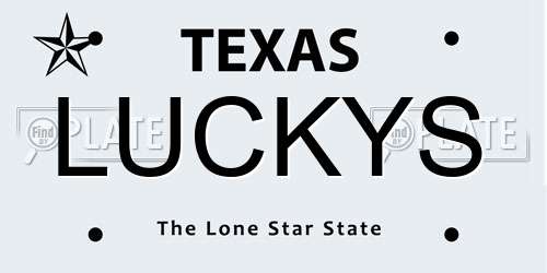 LUCKYS Texas License Plate