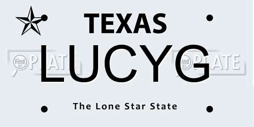 LUCYG Texas License Plate