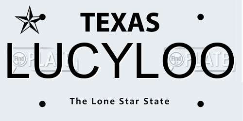 LUCYLOO Texas License Plate