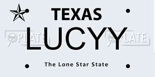 LUCYY Texas License Plate
