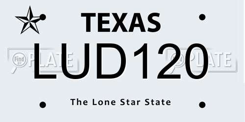 LUD120 Texas License Plate