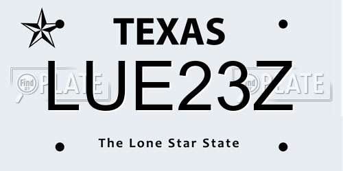 LUE23Z Texas License Plate