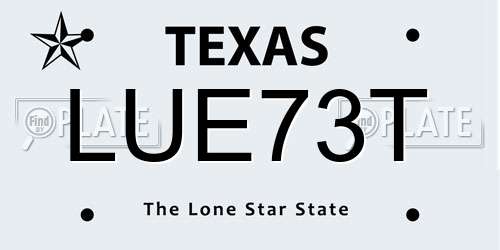 LUE73T Texas License Plate