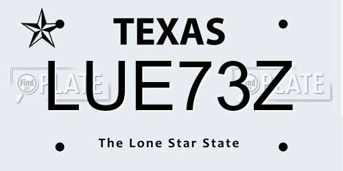 LUE73Z Texas License Plate