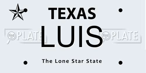 LUIS Texas License Plate