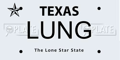 LUNG Texas License Plate