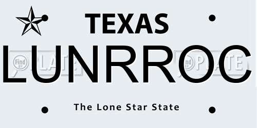 LUNRROC Texas License Plate