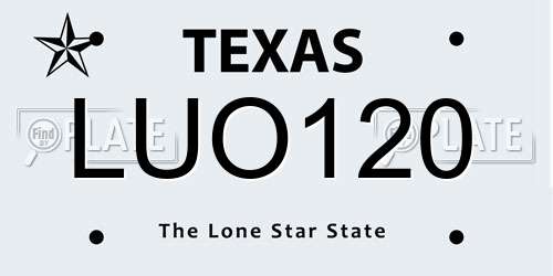 LUO120 Texas License Plate