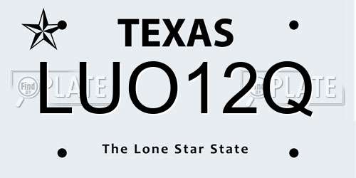 LUO12Q Texas License Plate