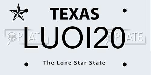 LUOI20 Texas License Plate