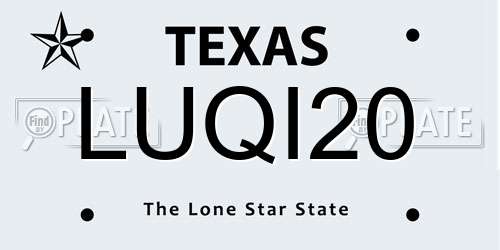 LUQI20 Texas License Plate