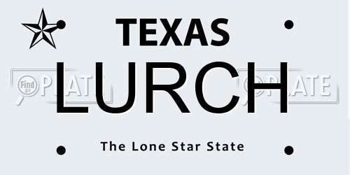 LURCH Texas License Plate
