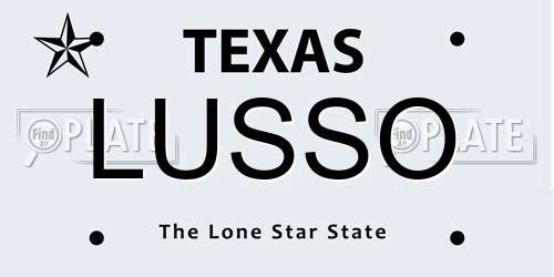 LUSSO Texas License Plate