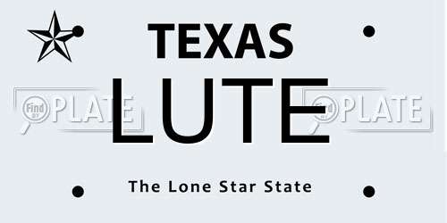 LUTE Texas License Plate