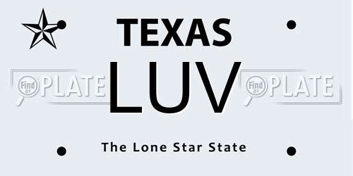 LUV Texas License Plate