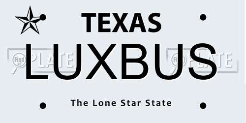 LUXBUS Texas License Plate