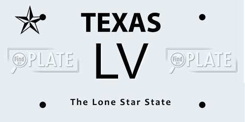 LV Texas License Plate