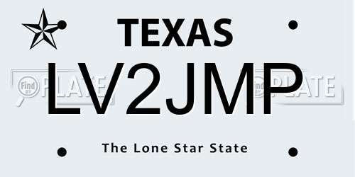LV2JMP Texas License Plate