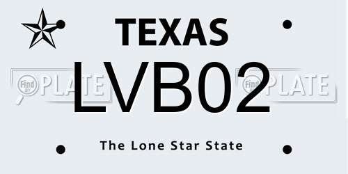 LVB02 Texas License Plate