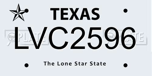 LVC2596 Texas License Plate