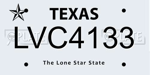 LVC4133 Texas License Plate