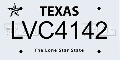 LVC4142 Texas License Plate