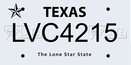 LVC4215 Texas License Plate
