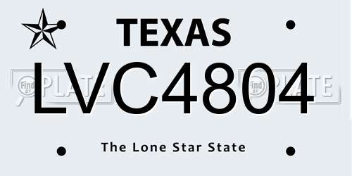 LVC4804 Texas License Plate