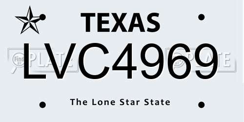 LVC4969 Texas License Plate