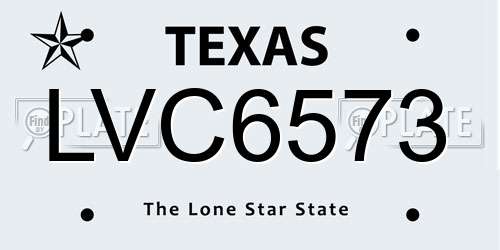 LVC6573 Texas License Plate
