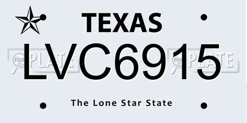 LVC6915 Texas License Plate