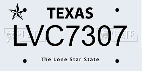 LVC7307 Texas License Plate