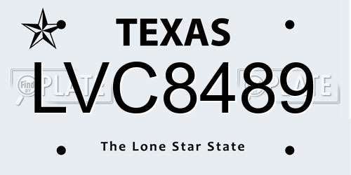 LVC8489 Texas License Plate