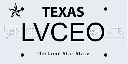 LVCEO Texas License Plate