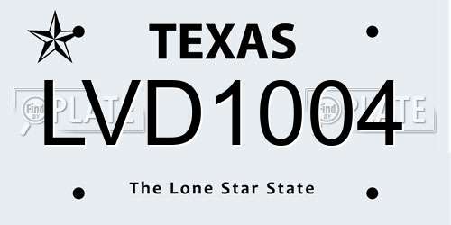LVD1004 Texas License Plate