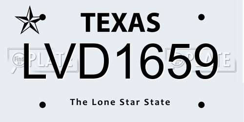 LVD1659 Texas License Plate