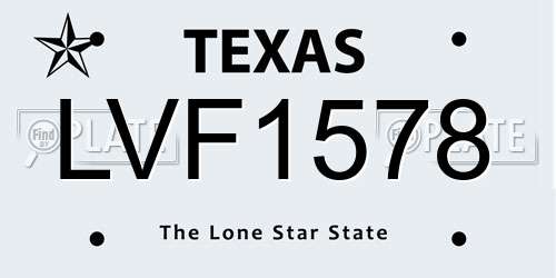 LVF1578 Texas License Plate