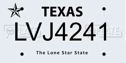 LVJ4241 Texas License Plate