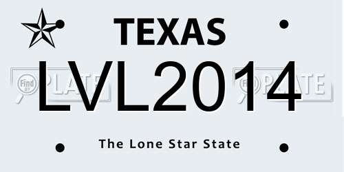 LVL2014 Texas License Plate