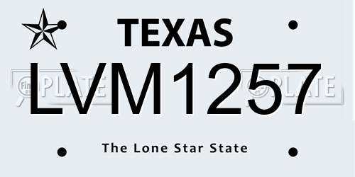 LVM1257 Texas License Plate