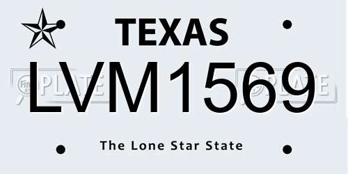 LVM1569 Texas License Plate