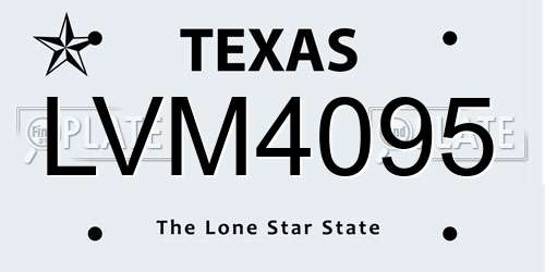 LVM4095 Texas License Plate