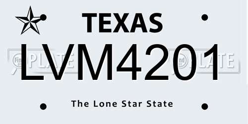 LVM4201 Texas License Plate