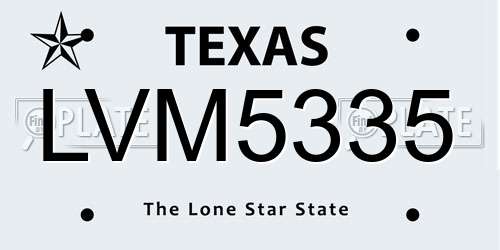 LVM5335 Texas License Plate