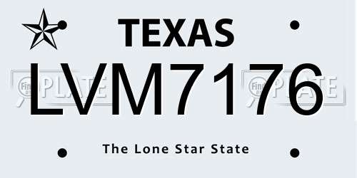 LVM7176 Texas License Plate