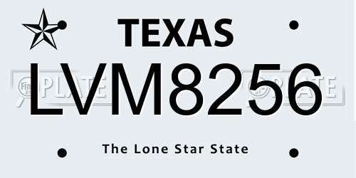 LVM8256 Texas License Plate